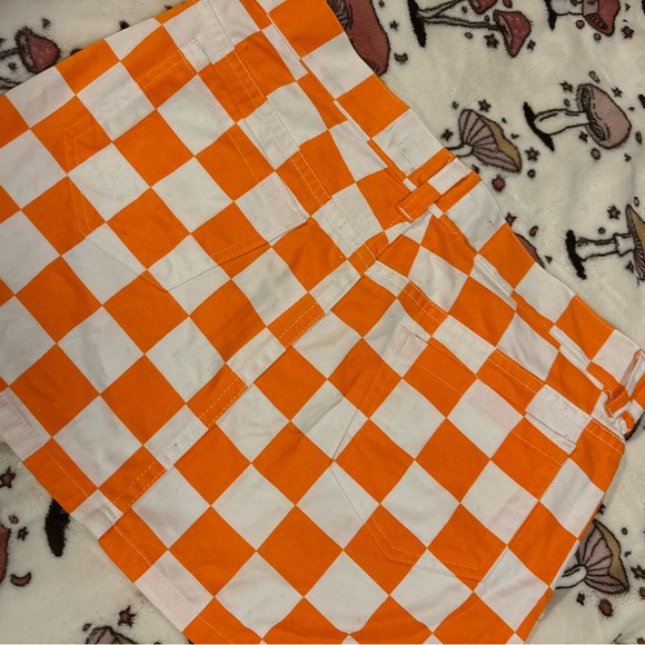 Orange and White Checkered Skirt - Picture 3 of 4